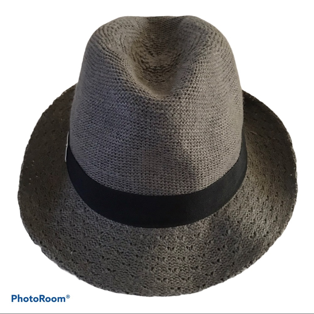 Juicy Couture Gray Crochet Wool Logo Fedora Hat